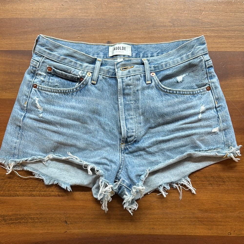 AGOLDE Women's Blue Denim Shorts